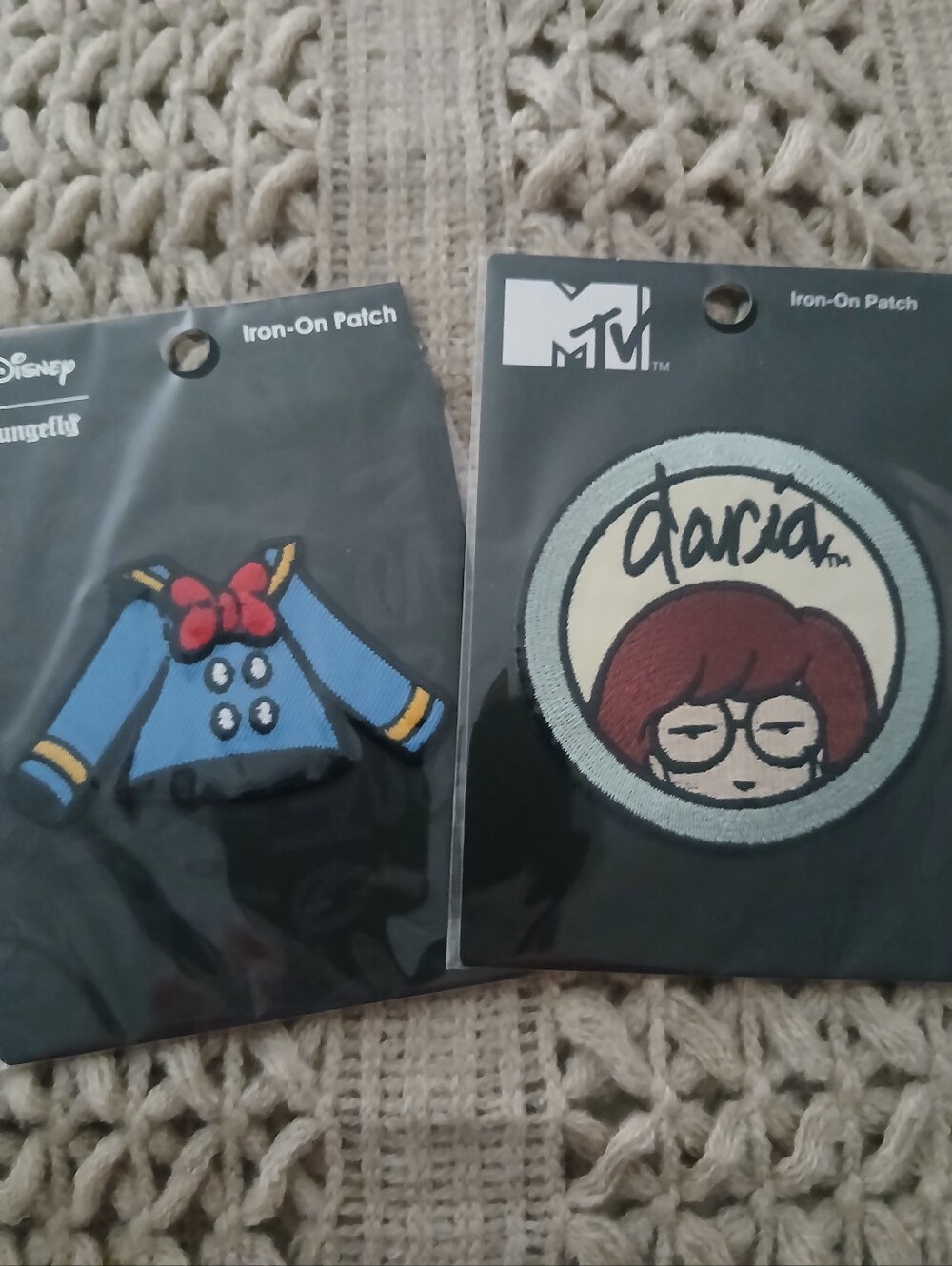 MTV Daria Patch Set with Blue Sweater and Red Bow And DONALD DUCK OUTFIT PATCH